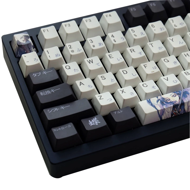 Cool Demon Slayer Theme Keycaps Dye Sublimation Cherry Profile PBT For Mechanical Keyboard GH60 GK61 64 68 87 96 980 104 108