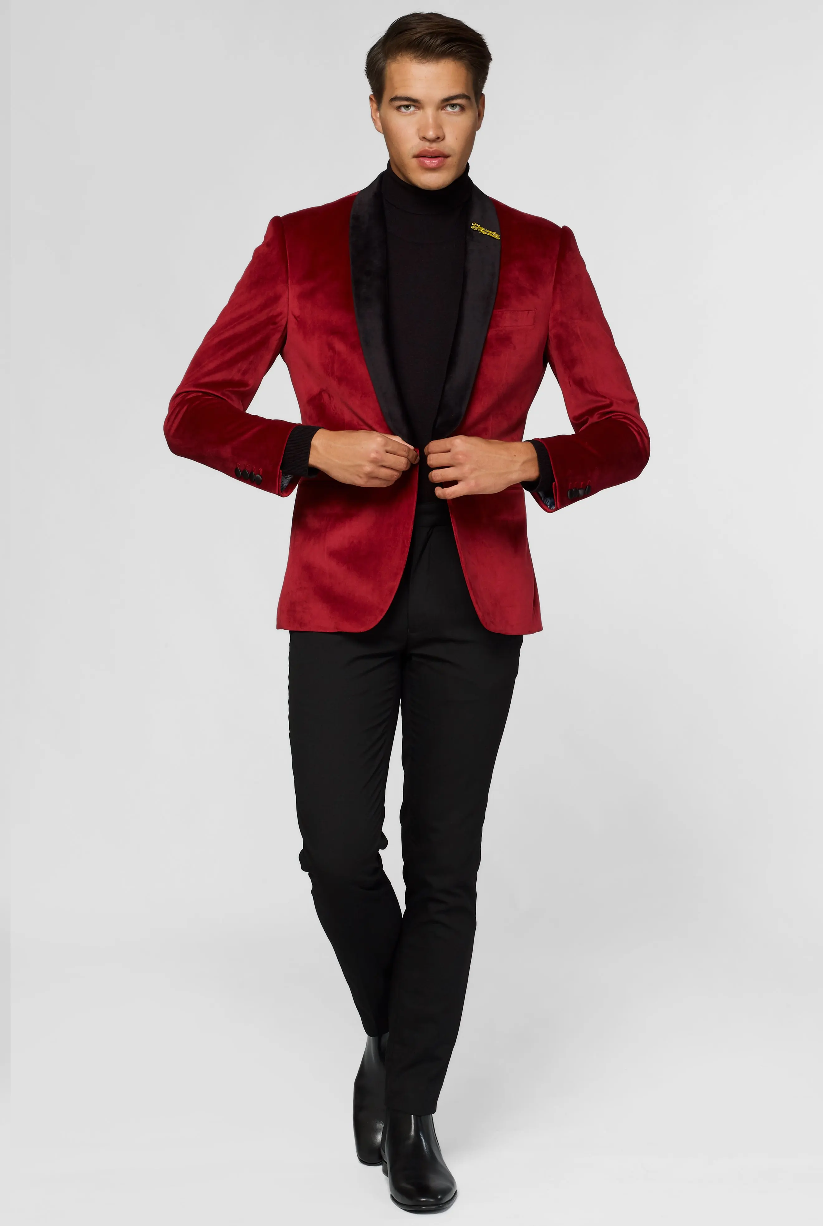 Velet Wine Red Custom Men's Suit Jacket Streetwear Skinny Fashion Thick Design Cocktail Party Wedding Groom Best Male Suit