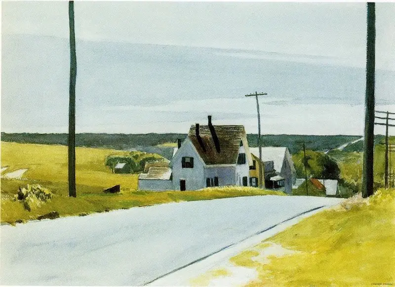 100% handmade Oil Painting reproduction on linen canvas,High Road by Edward Hopper,High Quality,Free Shipping