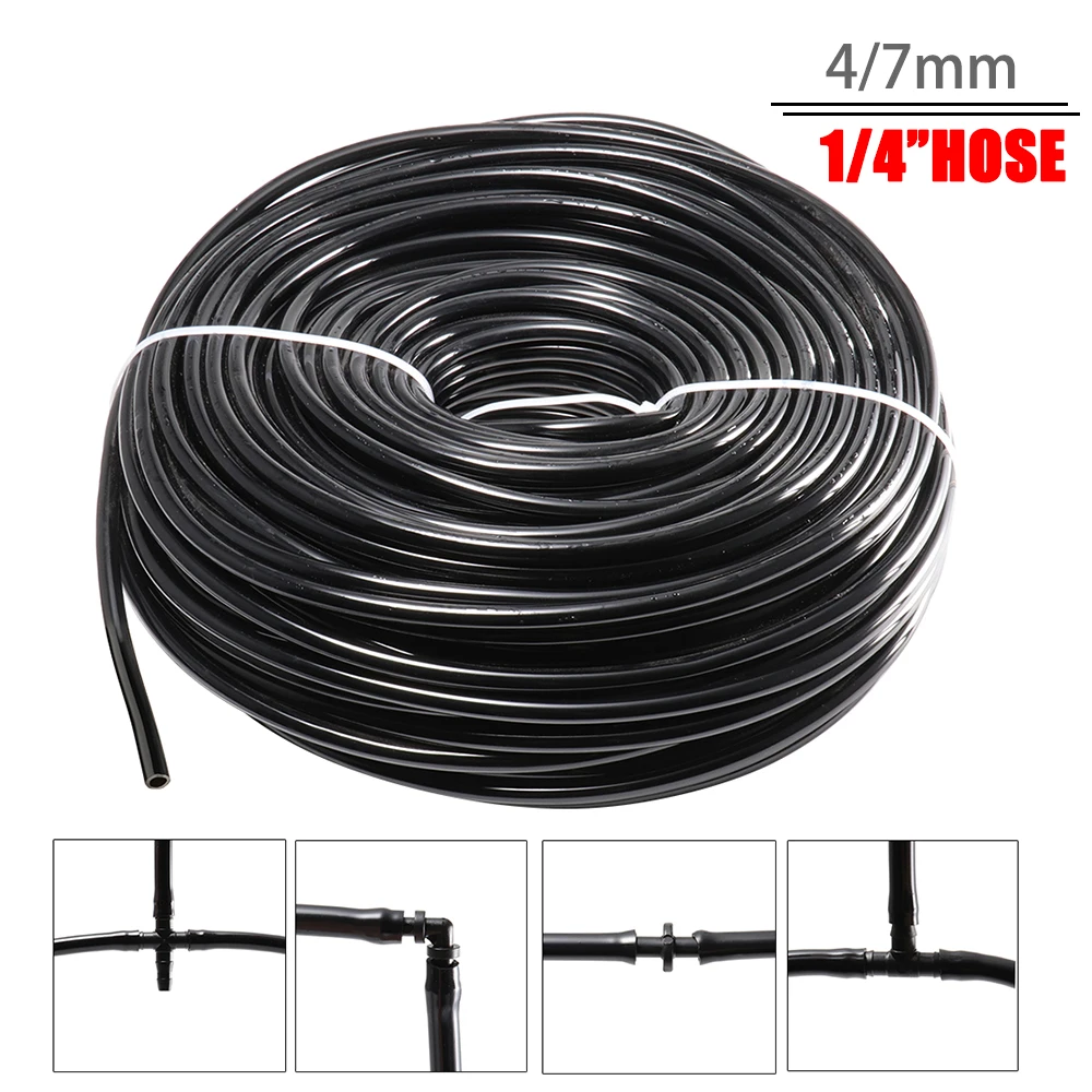 Garden Watering 4/7mm Hose PVC Micro Irrigation Pipe 1/4'' Tubing Irrigation Drip System Sprinkler Tube for Greenhouse Bonsai