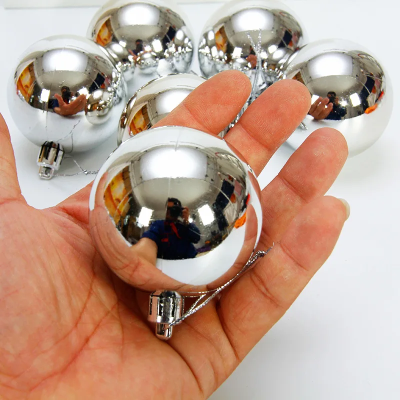 6pcs/Lot 6cm/2.4Inch Christmas Tree Decoration Color Hollow Balls Ornaments Hang Bauble Ball For Home Bar Party Decoration