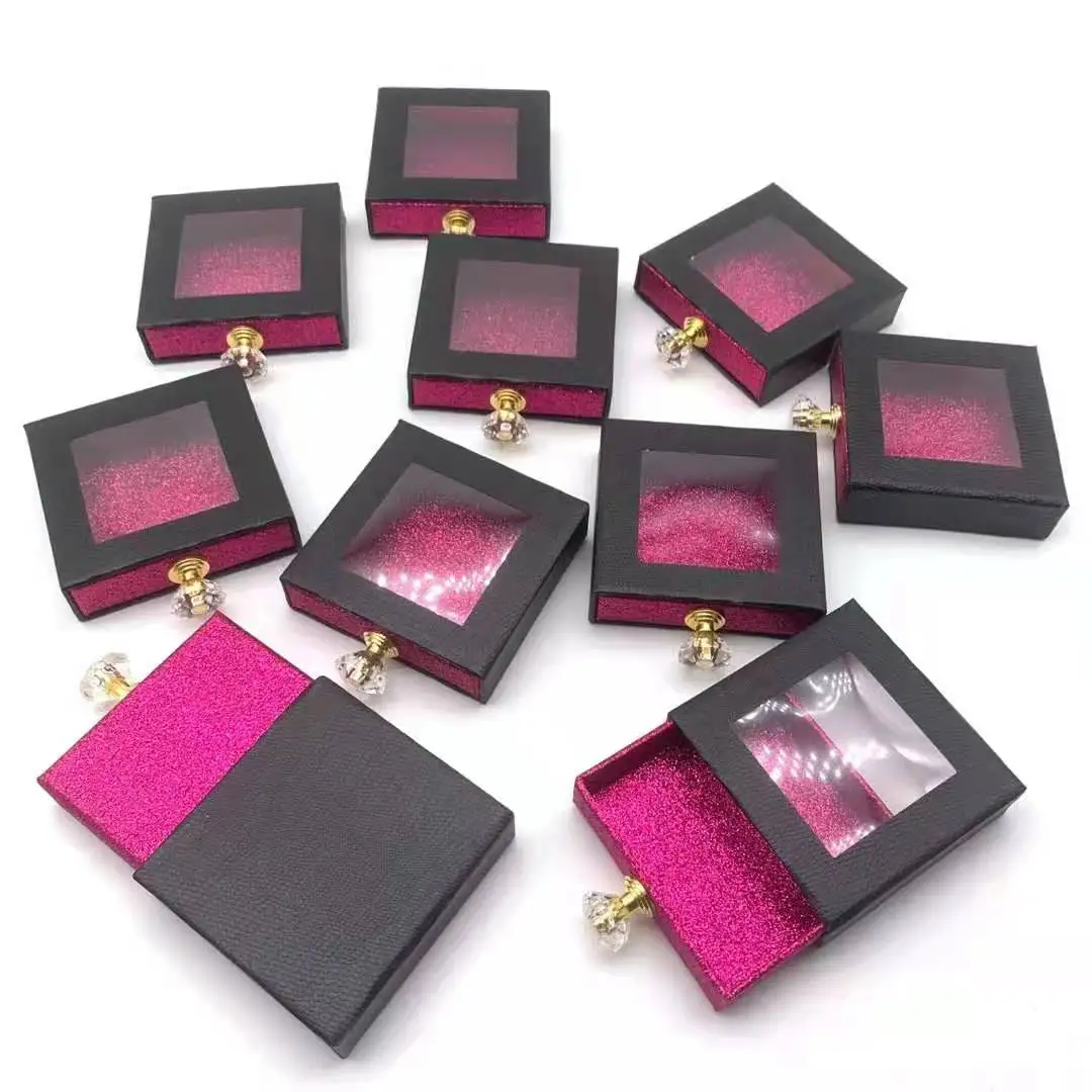 Wholesale Empty Eyelash Packaging Luxury Square Drawer Box Strip Eyelash Packaging Box Lash Boxes коробки для упаковки