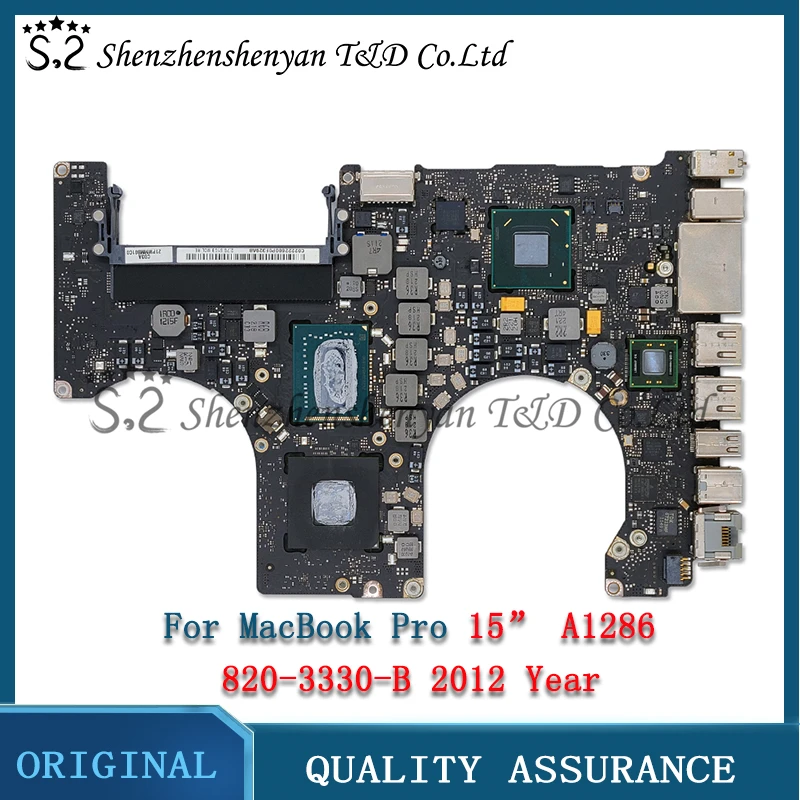 

Материнская плата для ноутбука A1286 для Apple MacBook Pro 15,4 дюйма A1286, материнская плата 2,6 ГГц/2,3 ГГц i7 820-3330-A/B EMC 2556 2012 год