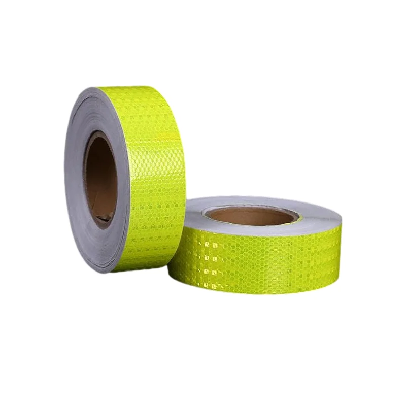 Self-adhesive Reflective Tape High Visibility Fluorescent Yellow Reflective Warning Tape For Van Car Traffic Sign