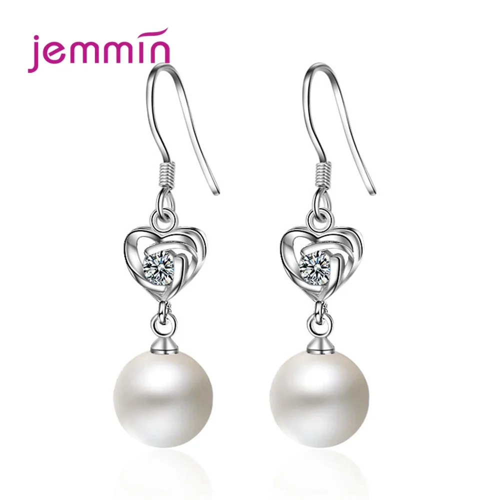 

Серьги-подвески женские из серебра 925 пробы с фианитом и жемчугом