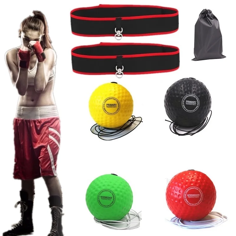 

2 New Nylon Belt 4 Boxing Reflex Reaction Ball Improving Speed Reactions Head-mounted Adjustable Headband Training Gym Equipment