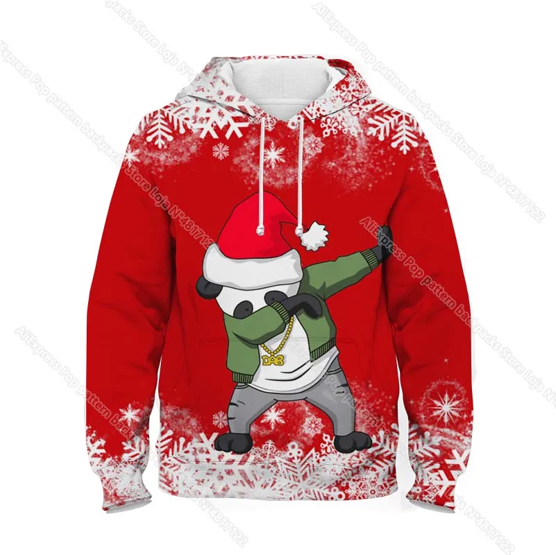 Sweat à capuche imprimé joyeux noël en 3D pour enfants, joli sweat-shirt de dessin animé pour garçons et filles, hauts manteaux, pulls de Festival pour enfants, cadeaux Sudadera