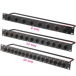 Rack Patch Panel 8 12 16 Way SpeakOn Chassis Connnector 1U Flight Case Mount For Professional Loudspeaker Audio Cable Male Plug