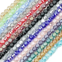 JHNBY Bread Shape Austrian Crystal 50pcs 4*6mm Matte Glass Flat Round Loose Beads For Jewelry Making Bracelet DIY Accessories