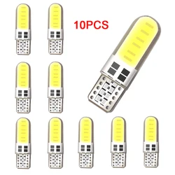 10pcs 12SMD LED W5W T10 194 168 COB Led Parking Bulb Auto Wedge Clearance Lamp Silica Bright White License Light Bulbs