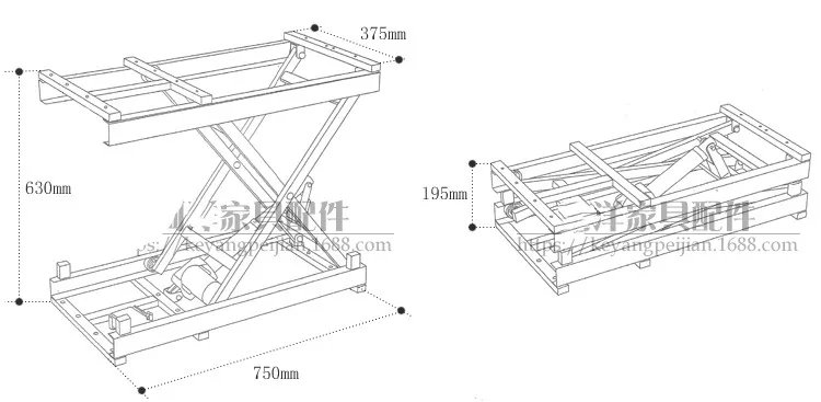 Home Lifter Wired/Wireless Control Coffee Table Lifting Bracket Vertical Steel Frame Iron Frame Hardware Accessories