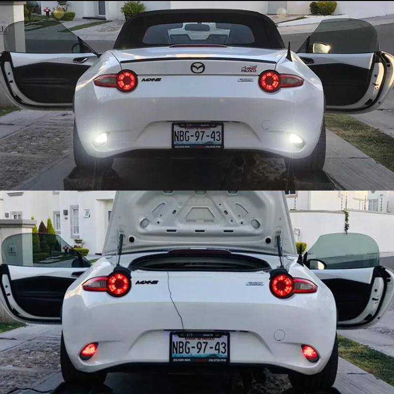 Car T20 W21W 7440 LED Dual-Color White/Red Canbus LED Bulbs For Mazda MX-5 Chevy Camaro Backup Reverse Light/Rear Fog Lamp 12V