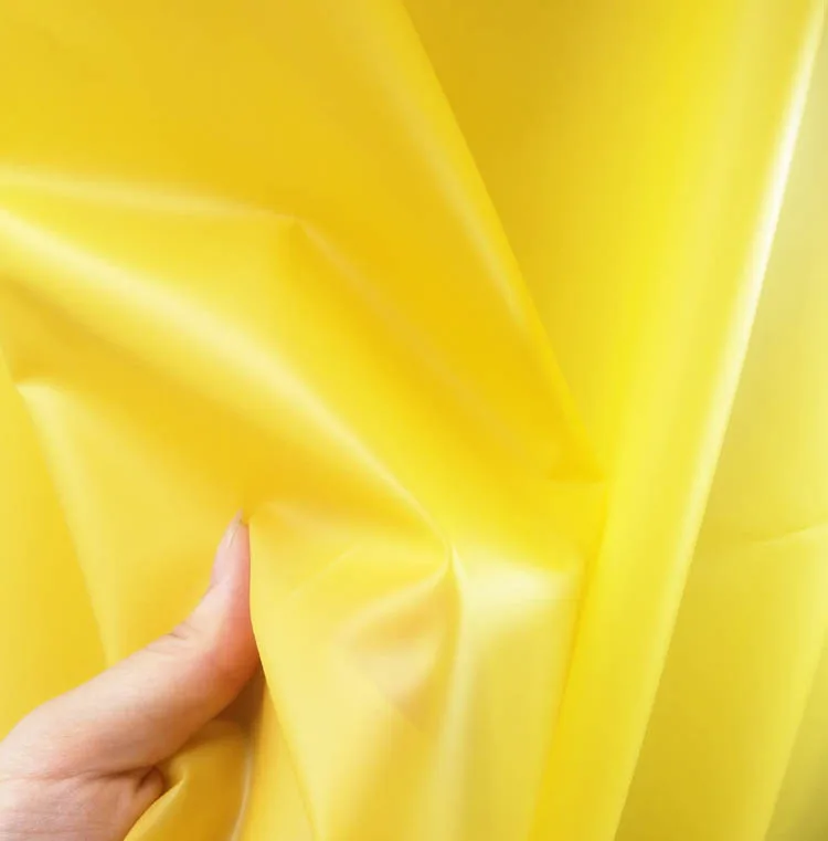 Yellow/red waterproof wrinkle resistant designer jelly translucent film fabric Frosted TPU material