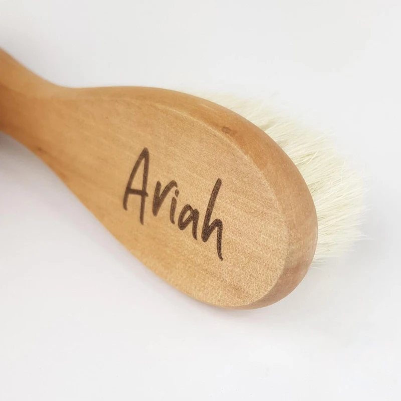 Personalized Newborn Brush Soft Bristles Brush Wooden engraved  Baby Gift Baby Shower and Registry Gift