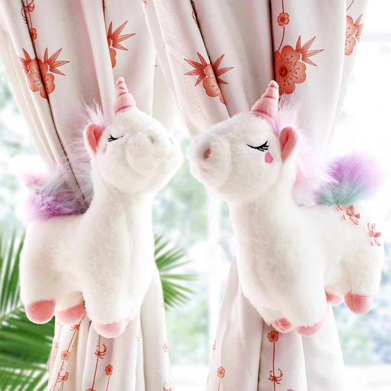 2pcs Unicorn Window Curtain Hook Straps  Bedroom Buckle Hangers Belt Tieback Buckle Kids Children Bedroom Decorative Accessories