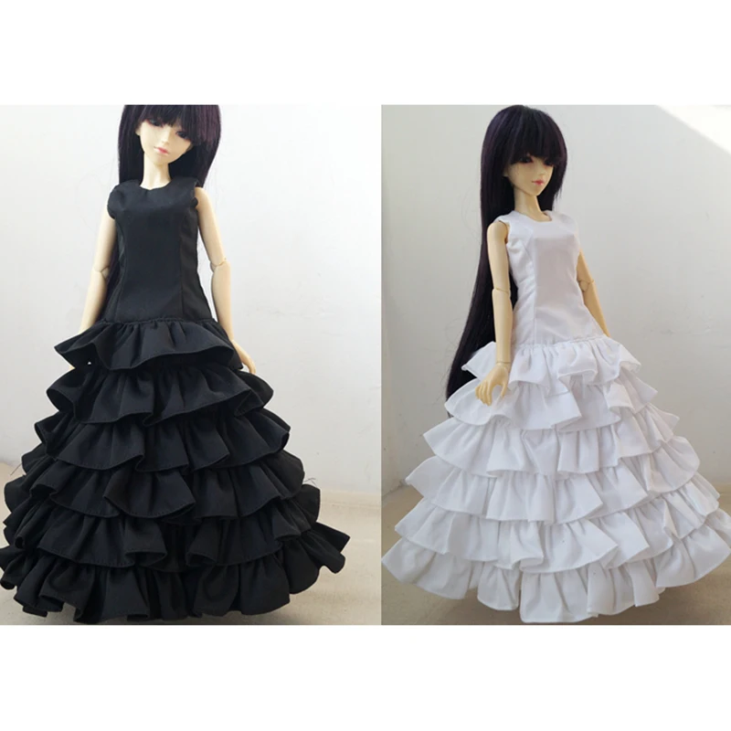 

BJD Female Black White Long Dress Skirt Outfits Clothing For 1/4 1/3 24" Tall Female BJD doll MSD SD13 DK DZ AOD DD Doll Wear