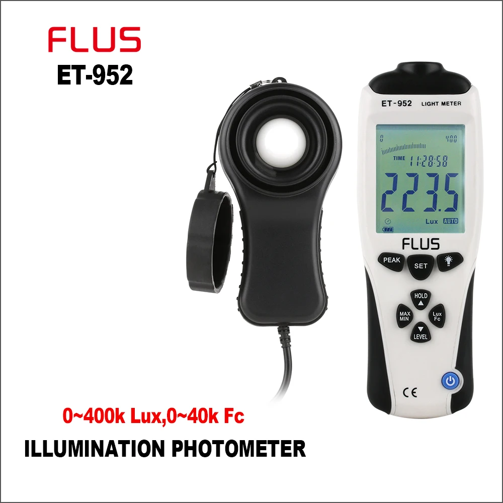 FLUS Digital Light Luxmeter Meter Professional Lux Mini Illuminometer Luminometer Photometer Lux/FC Tester Light Meter