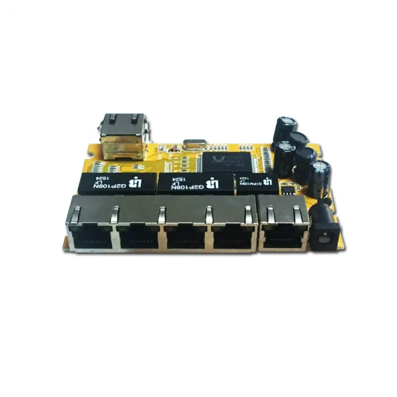 OEM/ODM-Módulo de conmutación pcba de 5 puertos, conmutador de red poe, ethernet 100, concentrador de Industria de grado civil, 10/1000/5/6 M, chipset realtek gigabit