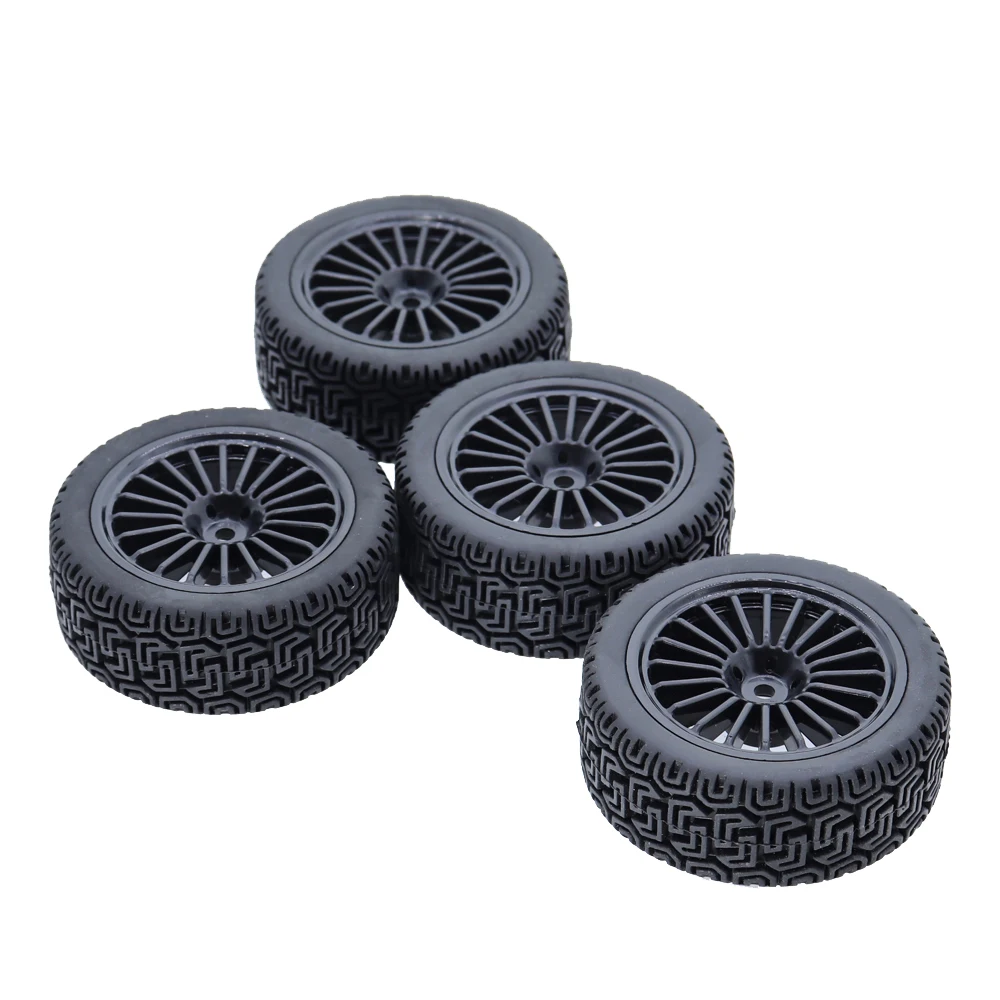 4Pcs RC 1/10 Car Tires Wheel Hub Rim Hex 12mm for 1:10 HPI HSP RC On Road Rally Car Traxxas TRX4 TRX-4 Tamiya Accessories