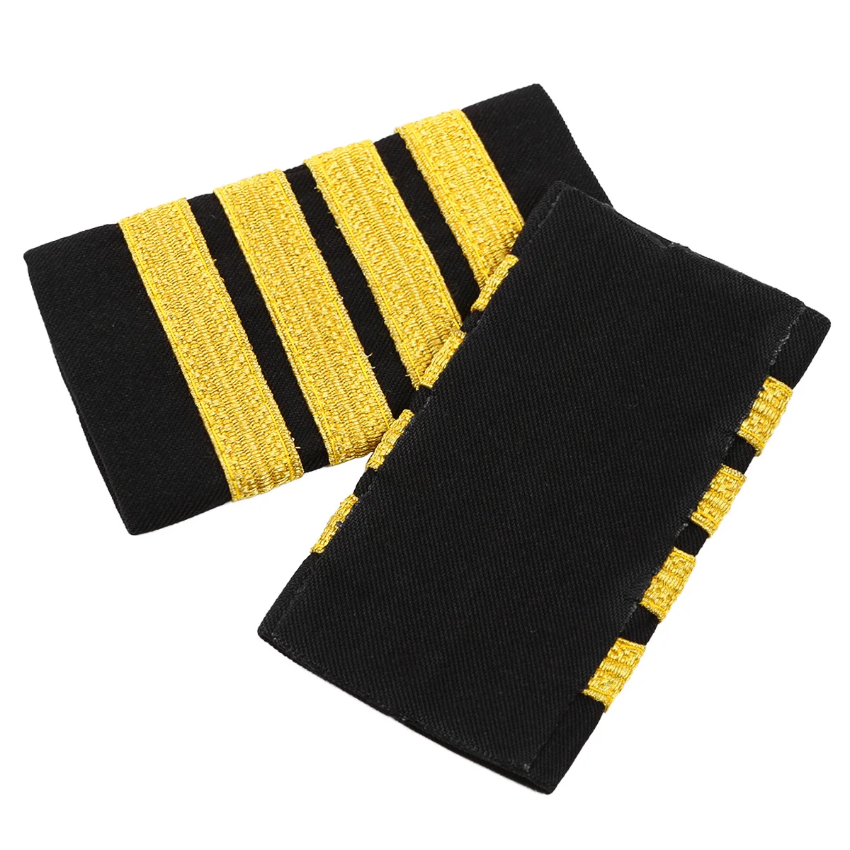 1 Pair Epaulettes Traditional Professional Pilot Shirt Uniform Epaulets with Gold Stripe Shoulder Badges DIY Craft Clothes Decor