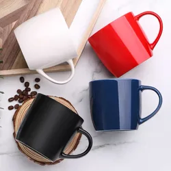 Black Ceramic Cappuccino Mug Latte Coffee Cup Large Capacity Creative Home Water Cup Couple Gift Breakfast Milk Cups Tableware