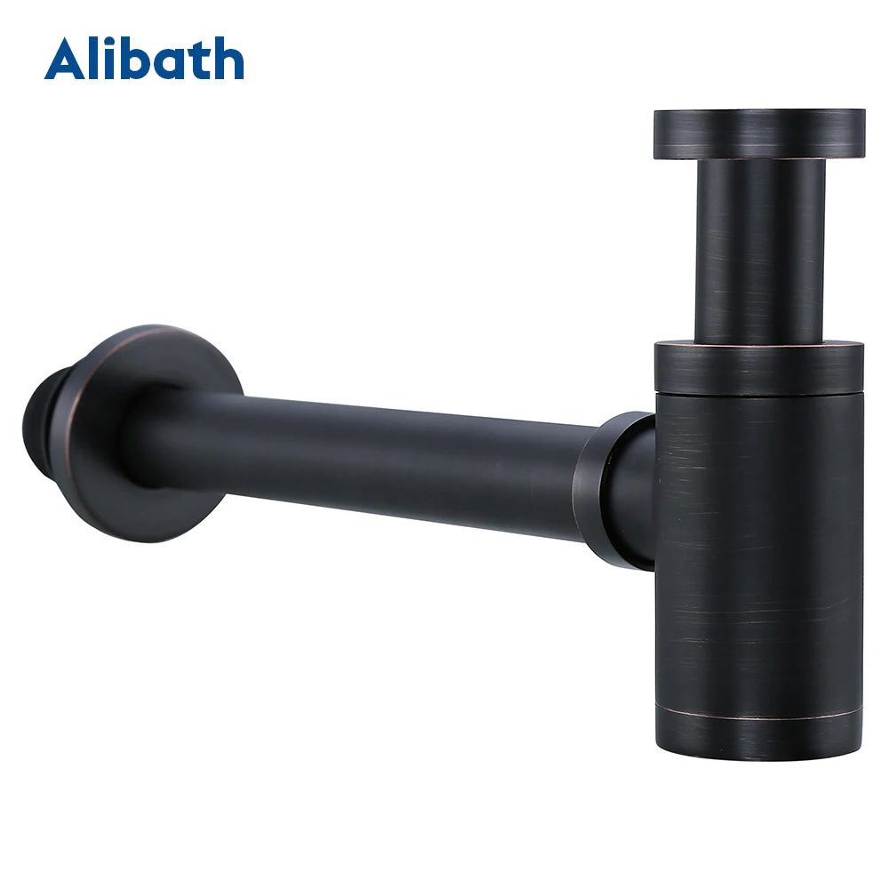 Siphon Basin Bottle Plumbing P-Trap Luxury Oil Rubbed Bronze High Quality Brass Euro Wash Pipe Waste Bathroom Sink Trap Modern