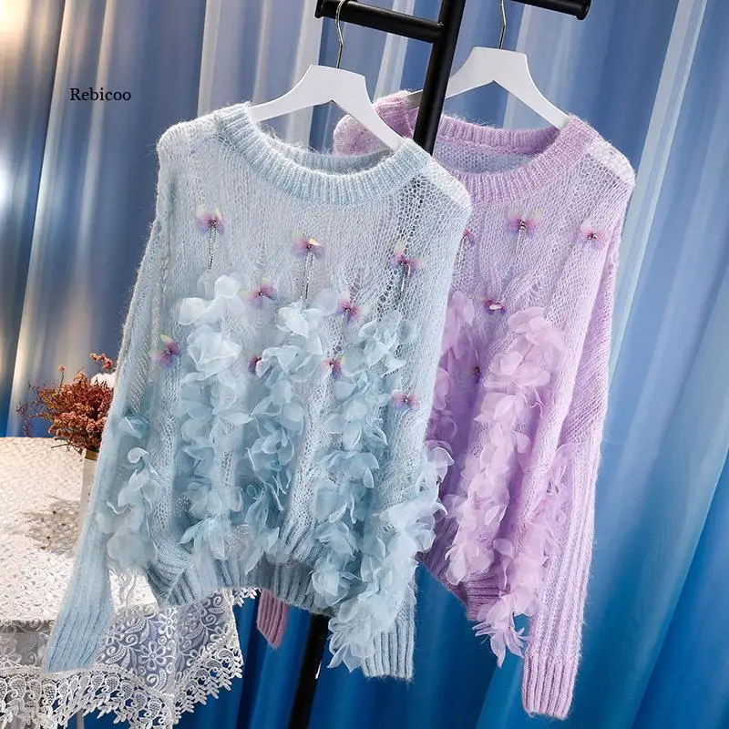 

Women's Stylish Knitted Lace Trims Solid Color Pullover Sweater Long Sleeve Sweater Cardigans V Neck Fall Winter