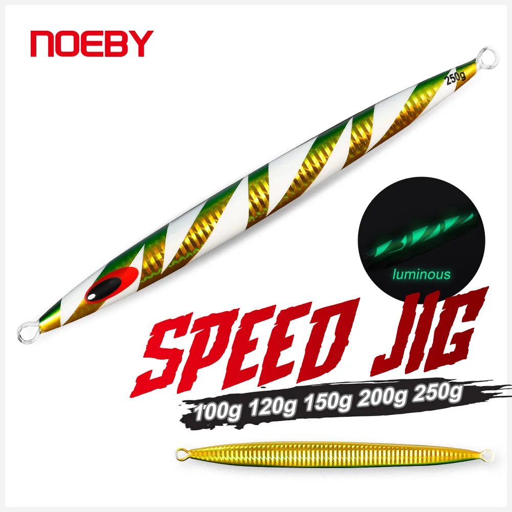 NOEBY-Speed Metal Jig, Off Shore Jigging Lure, Artificial Hard Bait, Boat Sea Fishing Tackle, 100g, 120g, 150g, 200g, 250g, 300g