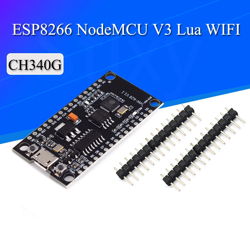 NodeMCU V3 Lua WIFI module integration of ESP8266 + extra memory 32M Flash, USB-serial CH340G