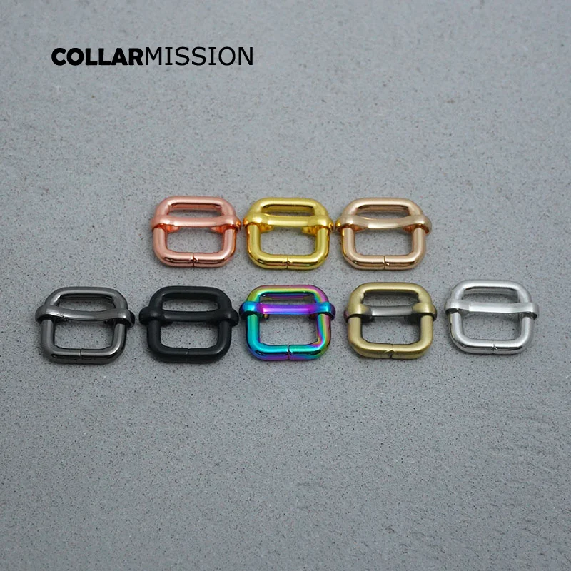 20 adet/grup 15mm Metal kaynaksız kaplama rulo Pin ayarlayıcı toka sırt çantası ayakkabı çantası kedi köpek yaka DIY aksesuar 8 renkler