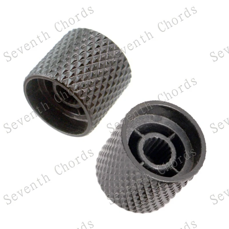 4Pcs Elektrische Gitarre Bass Knopf Pedal Schwarz Silber Metall Potentiometer Hut Gitarre Zubehör Teile Musical Instruments – Detail 7