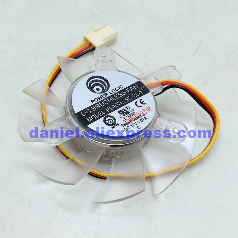 

Pla07015s12l-1 65mm diameter hole pitch 42mm 7015 12V 0.07a 3-wire speed measuring video card fan