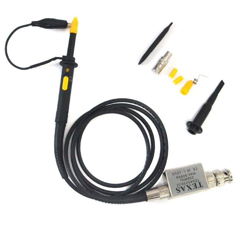 High Precision Oscilloscope Probe 250MHz 100MZH 300MHZ 500MHZ X1/X10X100 BNC Protective Cap Scope Probe Oscilloscope Accessories