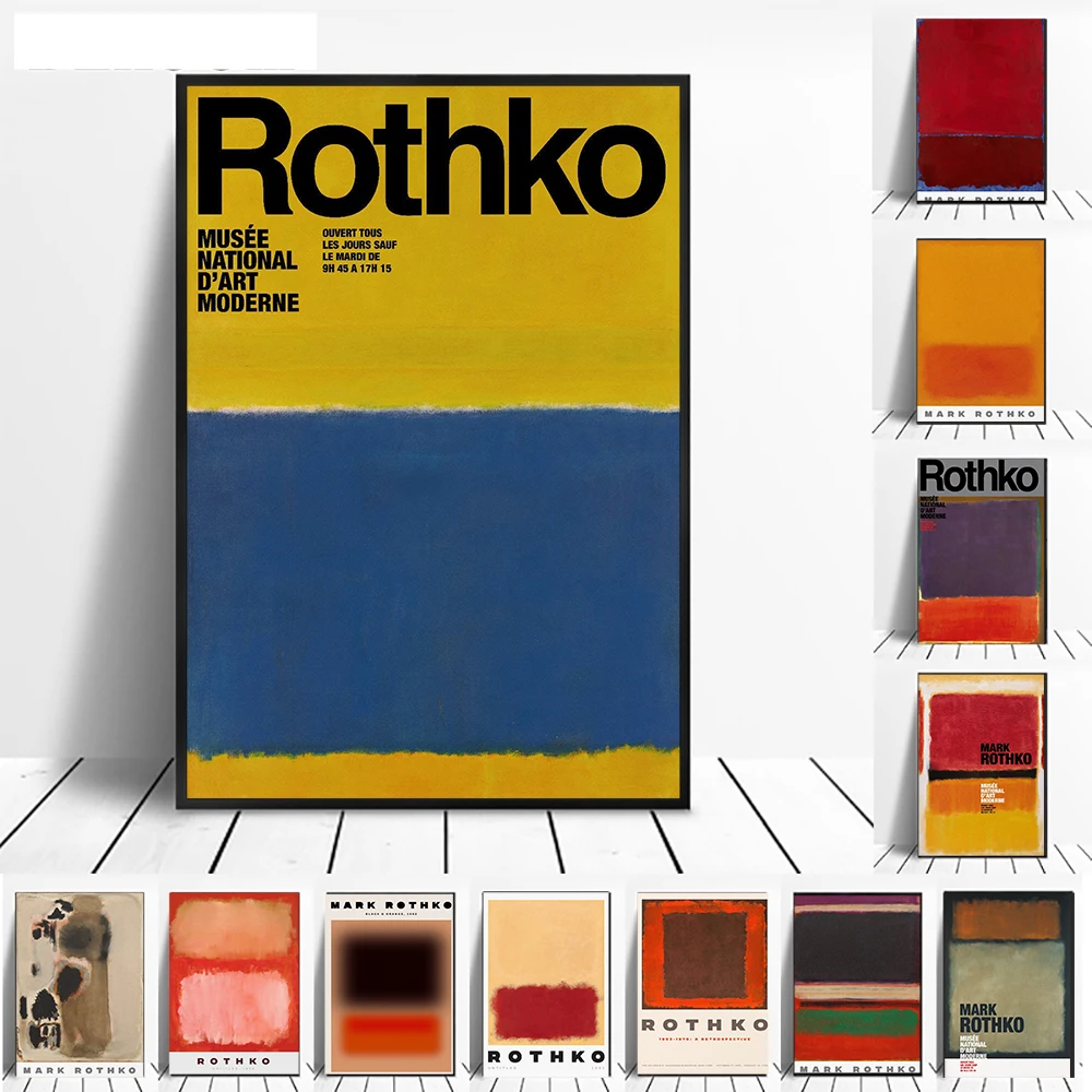 Famous Mark Rothko Abstract Multicolor Murals Canvas Painting Posters and Prints Nordic Modern Living Room Home Decoration Art