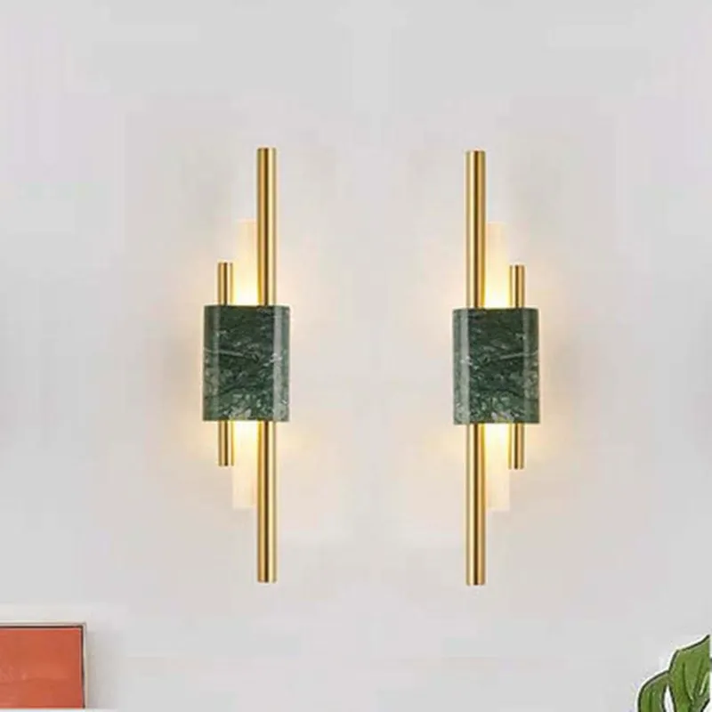 

Nordic minimalist bedroom aisle marble wall lamp retro warm living room background wall modern hotel room cafe decor wall sconce