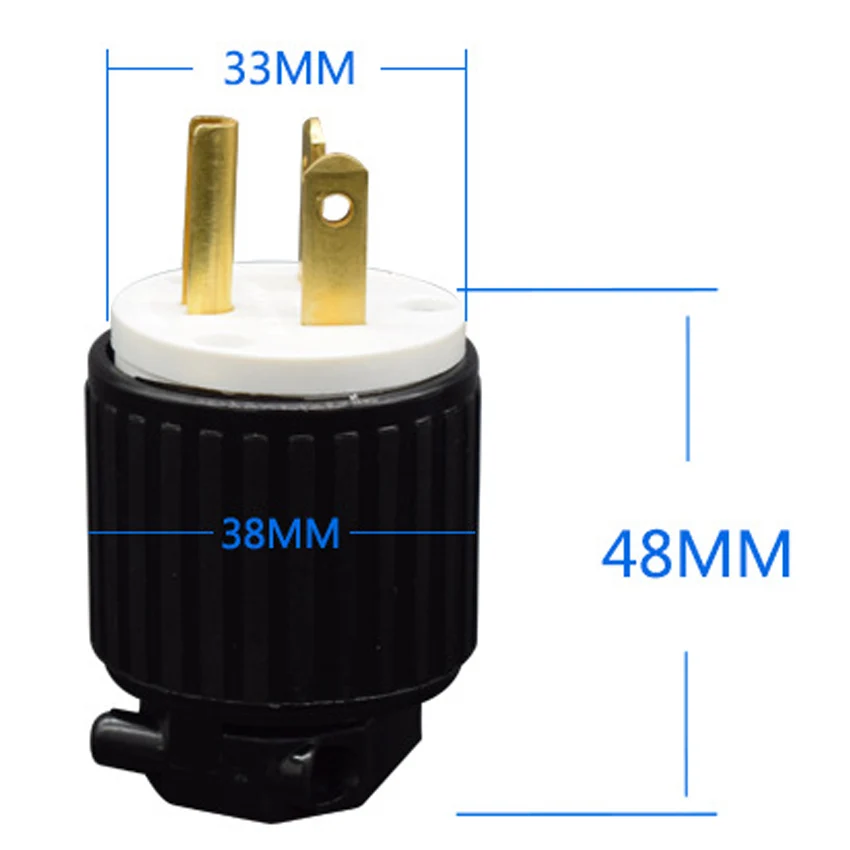 1 Stück Schwarzer NEMA L6-20P L6-20R US Kabelgebundener Industrie-Verlängerungsstromanschluss L5-20P L5-20R Amerika Montierter Verriegelungsstecker 20A – Detail 6