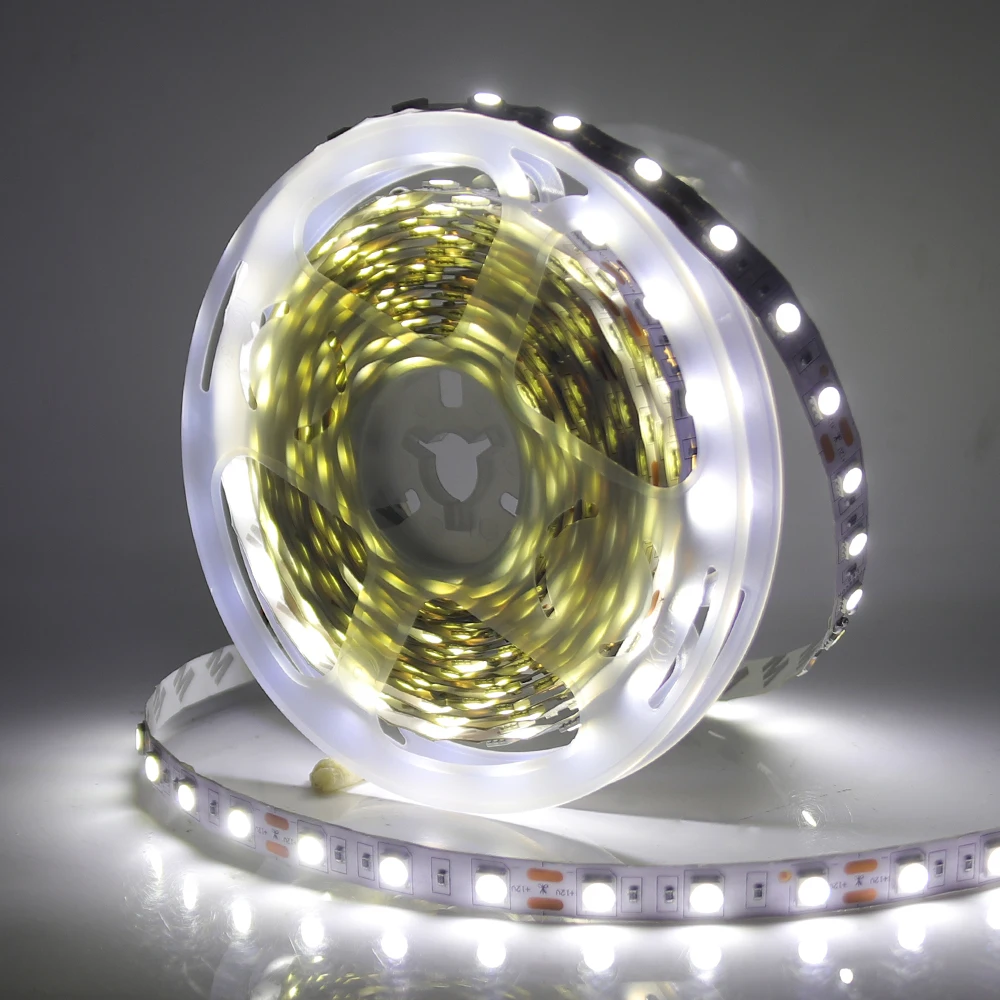 12V LED Strip 5050 RGB Warm White Light 5m Waterproof 60LED/m Flexible LED Tape Lights Decor Lighting