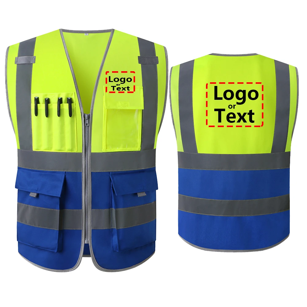 

Safety Vest With Logo Customized Reflective Vest With Company Logo Printing High Visibility Work Vest For Men and Women