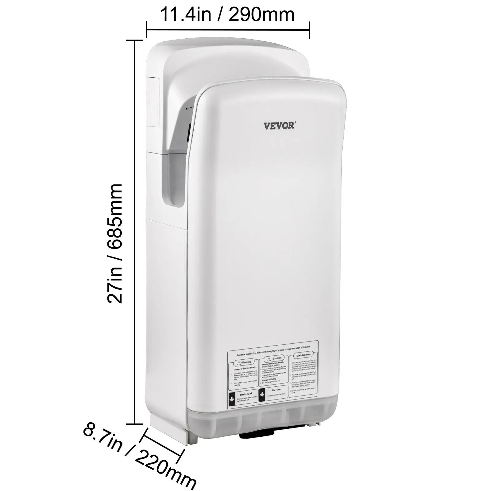 SucceBuy Máquinas de Secador de Mãos Automático Gato de Alta Velocidade Lâmina de Material Robusto e Seguro de Dupla Face para Banheiro Multicolorido