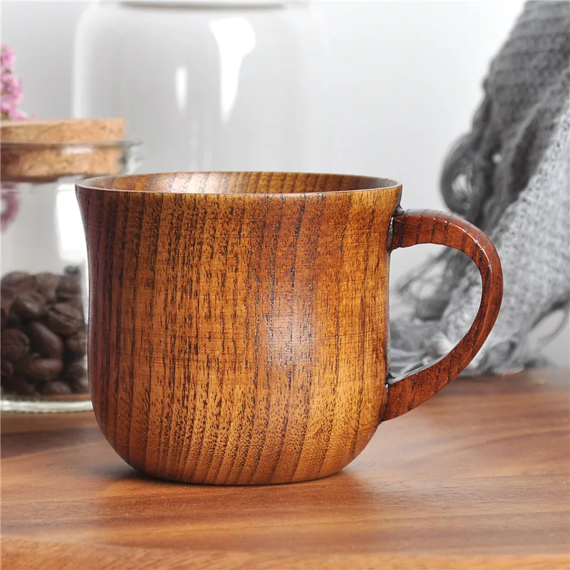 

10Pcs Solid Wood Japanese Style Cup Jujube Wooden Tea Coffee Drinking Teacup Eco-Friendly Anti-scalding Drinkware Gift