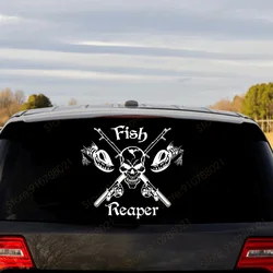 Fish Reaper Fishing Rod Piranha Car Decals Vinyl Home Decor Living Room Bedroom Decoration Wall Stickers Removable Murals S514