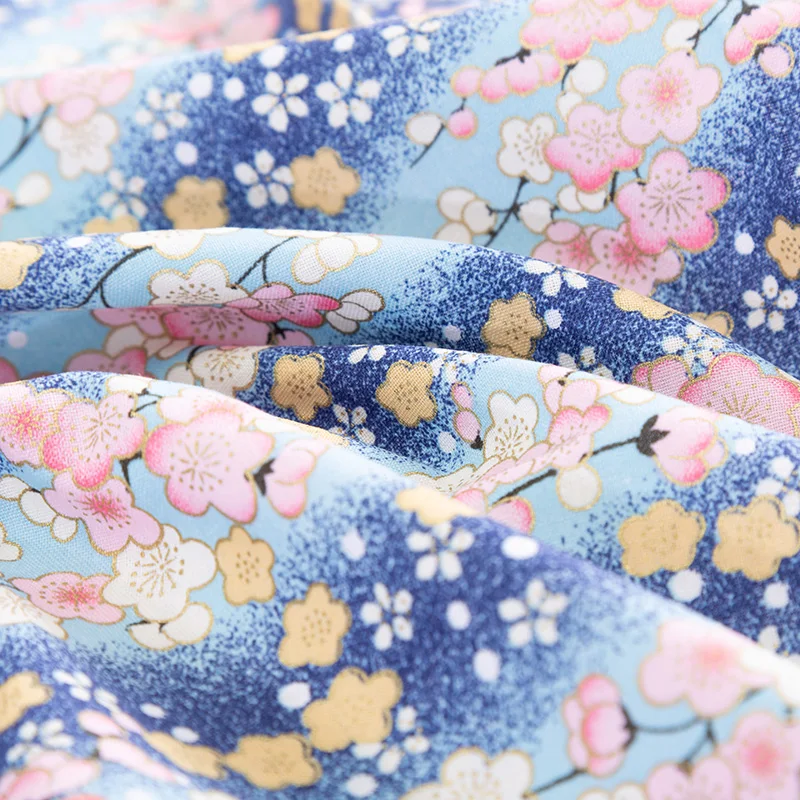 Purple Printed Cotton Fabrics Japanese Sewing Quilting Fabric For DIY Dress Or Patchwork Needle Arts TJ1023