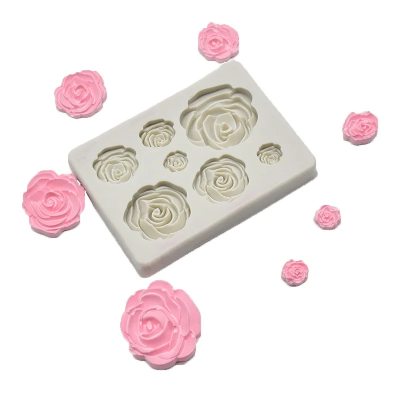 3D Rose Silica Gel MoldWedding CupcakeSugar Cake Decoration ToolsCandyClayChocolate Gumpaste Mold