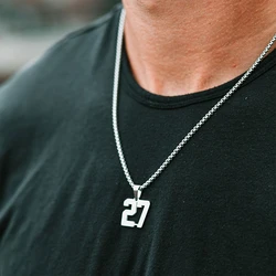 Custom Basketball Baseball Numeral Necklaces For Men Women Personalized Stainless Steel Jewelry Sportsmanship Gift For Boyfriend