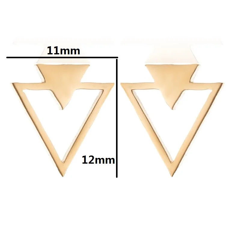 Multiple Black Stainless Steel Triangle Stud Earrings for Women Men Punk Fashion Jewelry 2021 Deathly Hallows Earring Pendientes