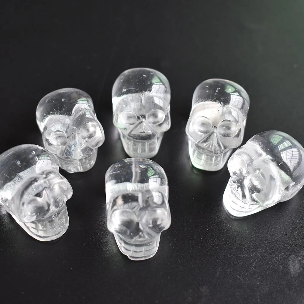 2020 Modische, hochwertige, aus Wassermelonengelb geschnitzte Totenkopf-Anhänger für die Schmuckherstellung, 6 Stück/Lot, Großhandel, kostenloser Versand – Detail 1