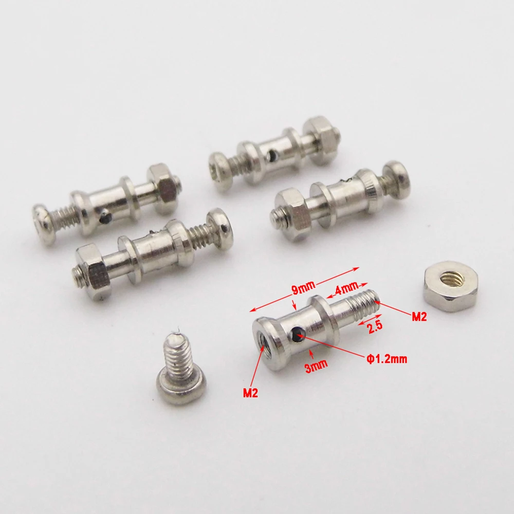 10PCS 1.2mm Push Rod End Linkage Stopper Tie Rod End Connetors Adapter for RC Airplane KT Fix Wing Toy Plane Model