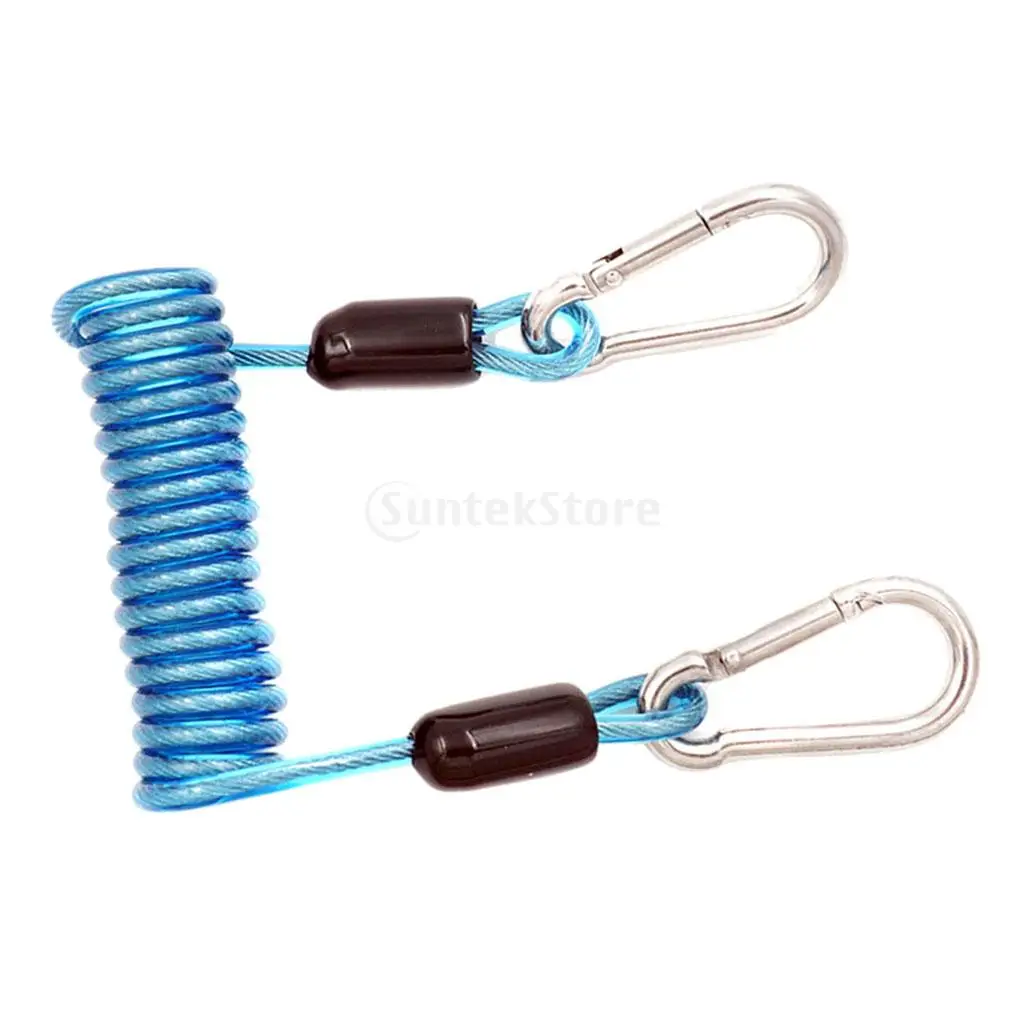 Scuba Diving Dive 10cm Spiral Spring Coil Snap Clip Lanyard Safety Emergency Gear 4 Colors Quick Release Buckle