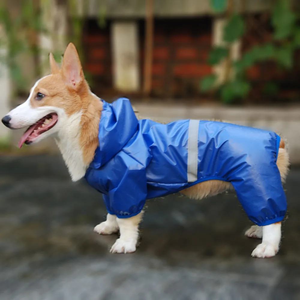 Pet Dog Waterproof Raincoat Jumpsuit Reflective Rain Coat Sunscreen Jacket for Small Supplies Outdoor Clothes