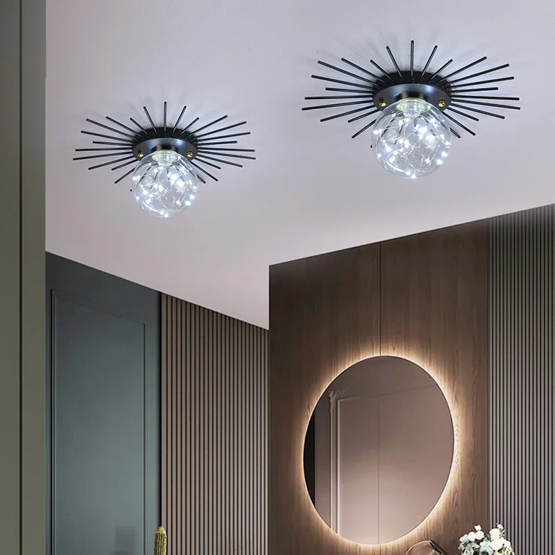 Creative Design Modern LED Ceiling Light Decoration Black Gold Lustres Indoor Fixture Living Dining Room Corridor Luminaire
